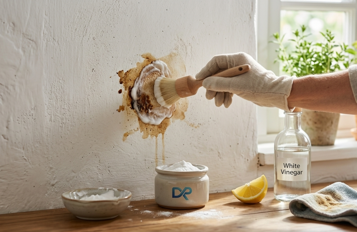 best way to remove old oil stains from kitchen walls naturally